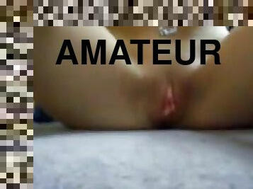 Horny brunette nerd masturbating in front of the cameras