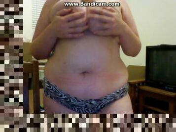 Cute BBW girl playing on webcam