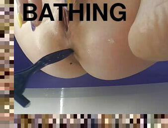 Shaving my pussy in the shower. SHE COULDNT RESIST