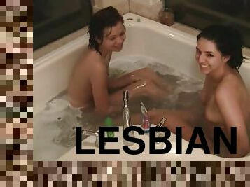 Little Lesbian Action With Rita And Her Friend In A Bathtub