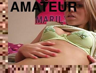 amateur, babes, ados, horny, solo, érotique, soutien-gorge, bite