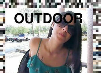 Cutest Latina Outdoor Panties Solo Model Action Here