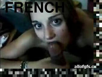 French Brunette Gives a Fine Blowjob to Her Boyfriend
