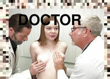 Hottie wild doctor fucks perverted patient in 3some orgy