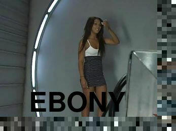 Ebony Cutie Has One Hell Of An Orgasm With A Fucking Machine