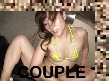 Yuu Kawakami gets her bikini pulled off and her pussy pounded