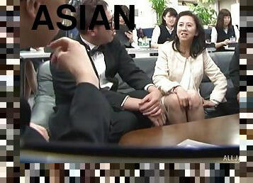 Asian ladies getting penetrated hard while others are watching