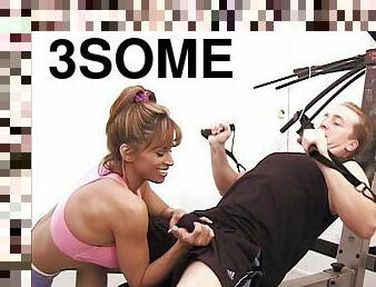 Kinky action in the gym threesome