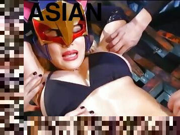 Asian girl tickled