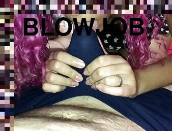Blowjob in underwear, blowjob cum through underwear