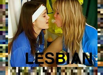 Wonderful looking soccer playing lesbian teens having sex