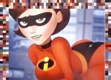 Mrs. Incredible Cum Tribute  Elastigirl Takes a Full Load