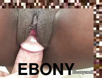 Ebony amateur casting with a white guy