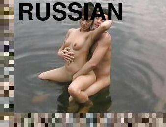 Sex in the lake with a horny Russian milf that loves dick