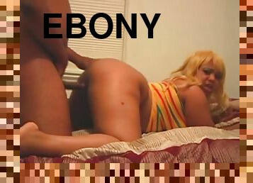 Fat ebony slut Mohogany Blaze spreads her ass for pounding