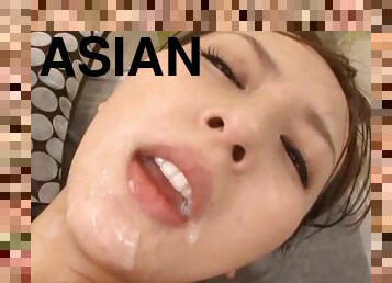 Gorgeous Asian Sucking and Riding Cock In the Bathroom In POV Vid