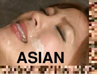 Asian Model Riko Aoki  Masturbates After Giving A Mean Blowjob