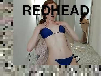 Redhead teen with small tits fucked