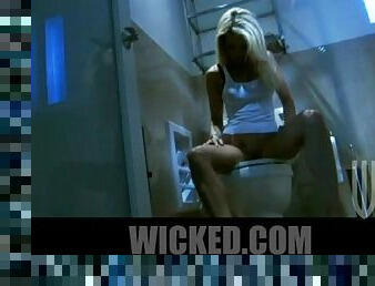 Hot Blonde Jessica Drake Masturbating Her Shaved Pusys In The Bathroom