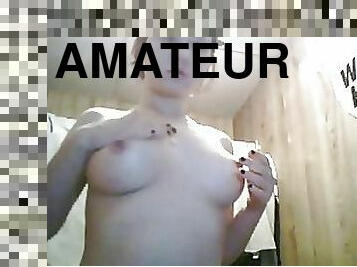 Beautiful Blonde Amateur Teen Fondling Her Natural Boobs For Webcam