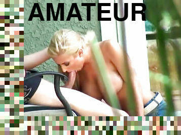 Big Tittied Blonde Amateur Caught Fucking Outdoors