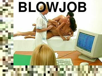 Spectacular Blonde Nurses Give Blowjob and Get Facialized