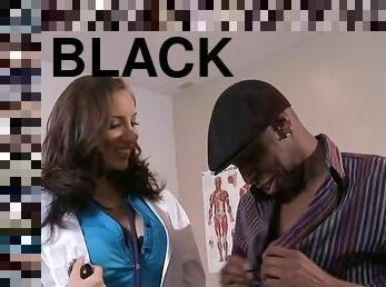 Horny Brunette Nurse Kelly Devine Gets Fucked By a Big Black Cock