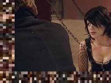 Incredibly Hot Brunette Asia Argento Looking Hot In Fishnet Lingerie