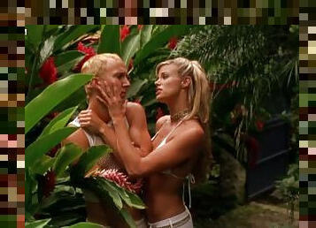 Brooke Burns in Sexy White Bikini in the Jungle