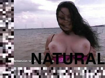 Tasha Bares Her Big Natural Tits And Pussy In Public