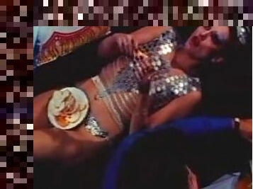 Stunning Retro Star Angela Covello Eating In a Bonerific Silver Bikini