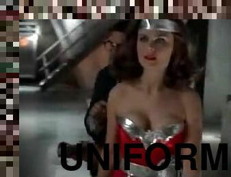 Sexy TV Star Emily Deschanel Wearing a Super Hot Wonder Woman Costume