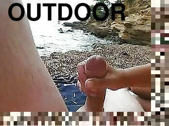 POV Handjob on the Beach