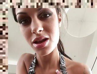 Lovely porn hottie Angelina Valentine treats cock a hot and nasty blowjob