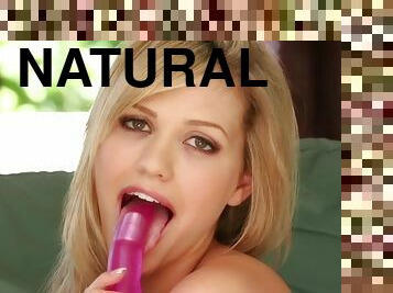 Young blonde Mia Malkova sucks a toy