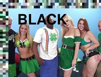 With such big black cocks an interracial group sex should be interesting
