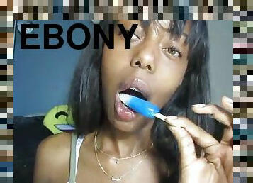 Ebony ASMR Ice Cream Sucking