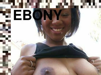 Anal Ebony Oiled And Gives Titjob And Blowjob To White Dude