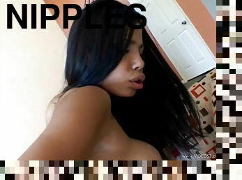 Latina porn star with big nipples enjoying a hardcore cowgirl style fuck