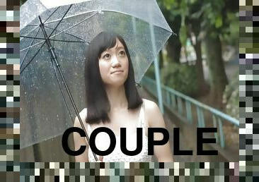 Walking in the rain before engaging in hardcore sex