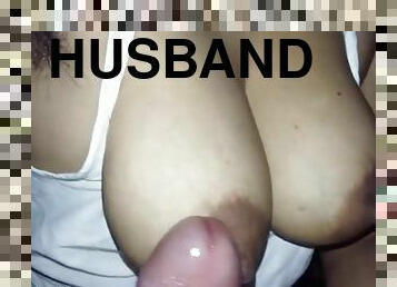 My husband boobjob with his wife desi milky boobs