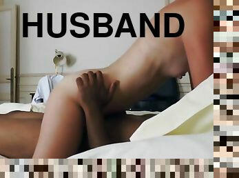 My husband watches his slim blonde wife