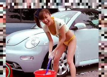 Mihiro Beautiful Bikini Car Wash softcore