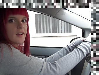 gros-nichons, public, ados, voiture, rousse, salope, webcam