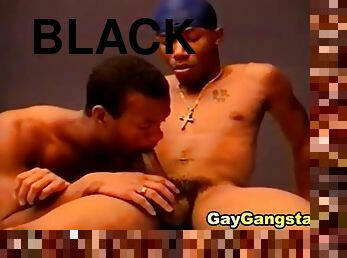 Hot black guys suck dick and stroke together