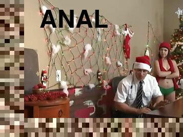 Christmas anal sex in front of the tree