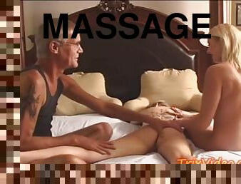It starts with a massage, it ends in a threesome