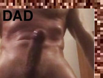 Verbal Muscle Daddy stud with big cock oils up and cums handsfree while flexing his muscles