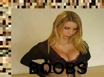 Hot blonde teen with big boobs fucking and sucking big cock