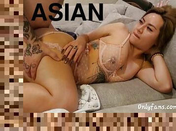 Perfect ass asian wife fucking boyfriend and husband at the same time